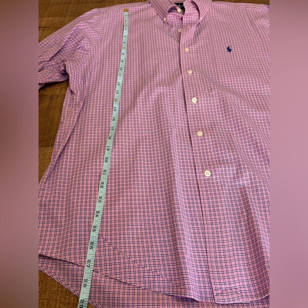 Ralph Lauren Men's Pink and White Checkered Shirt - Picture 6 of 7